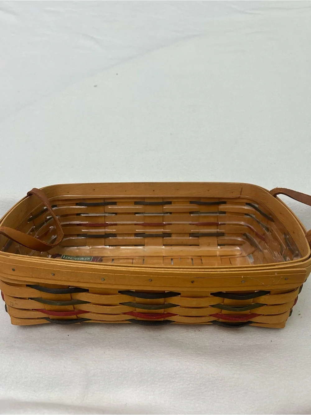 Longaberger Pantry Basket 13854 with Leather Handles